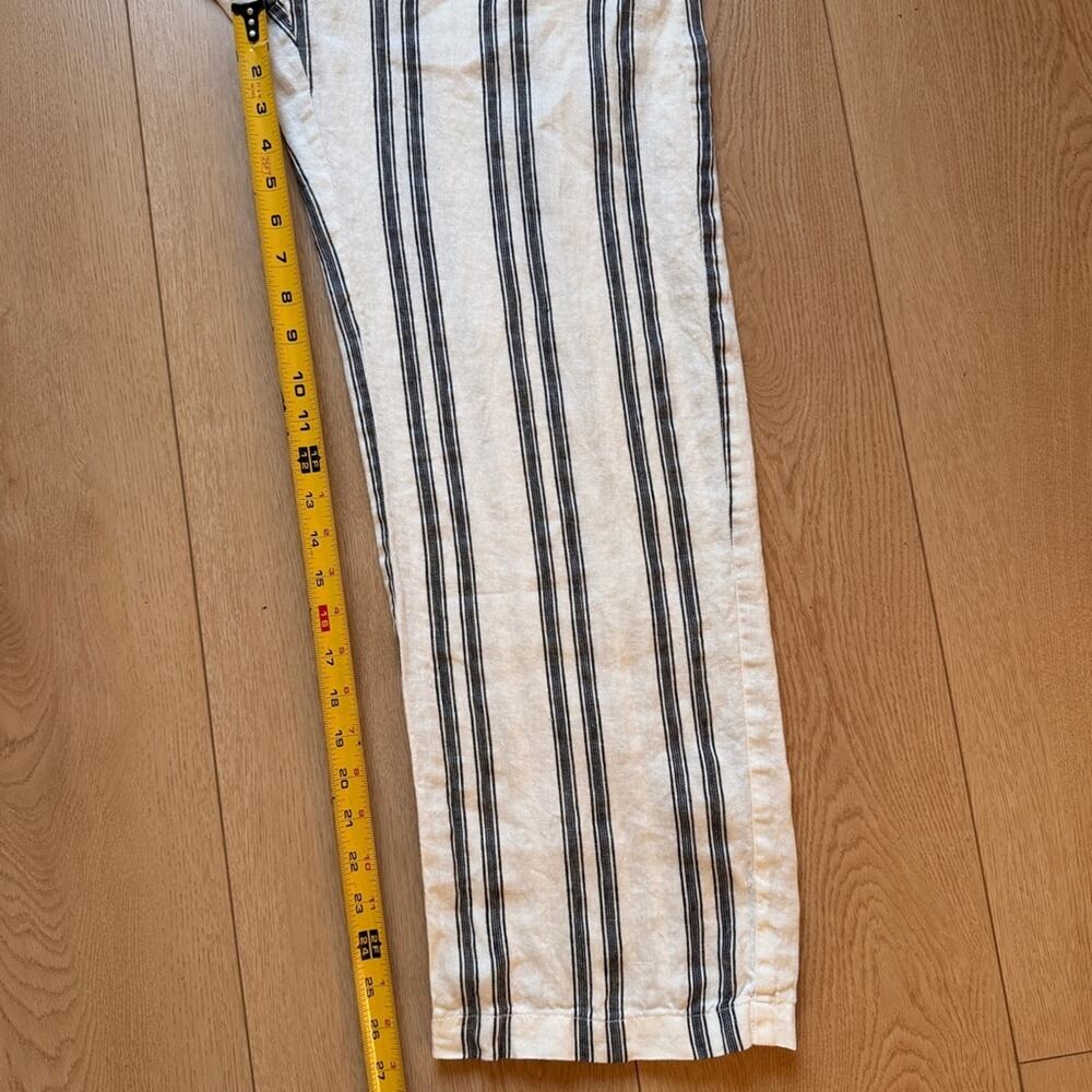 Reformation white and Black Striped cropped linen Pants size 0 - Picture 11 of 12